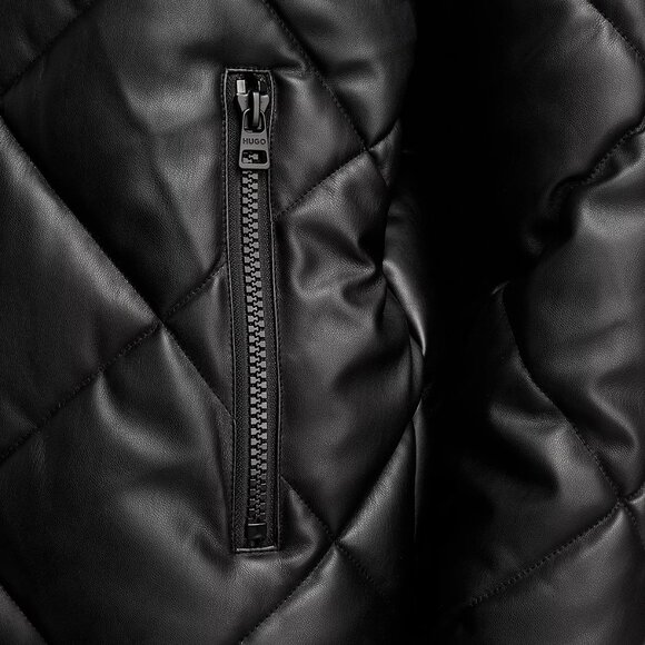 Hugo Boss Men's Long Sleeve HUGO Borin Zip Front Quilted Puffer Jacket Black XL - Picture 4 of 8